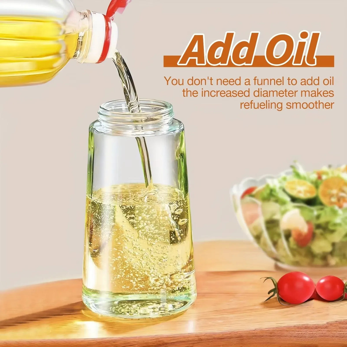 Glass oil sprayer and dispenser for cooking