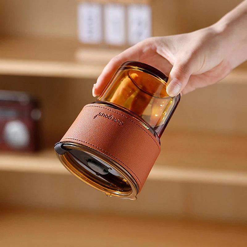Reusable spill-proof glass sipper cup