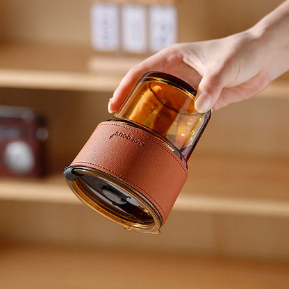 Reusable spill-proof glass sipper cup