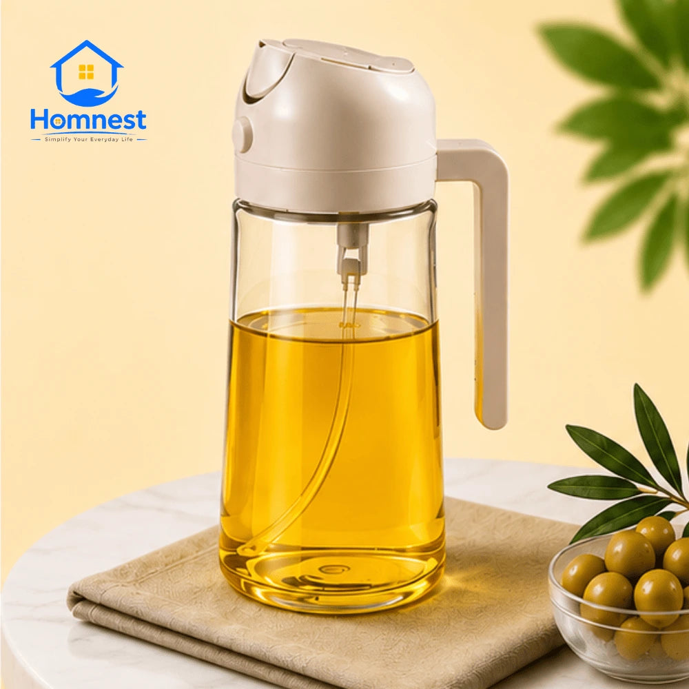 2-in-1 glass oil sprayer and dispenser 470ml