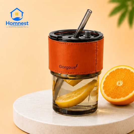 glass sipper cup with lid and straw spill proof