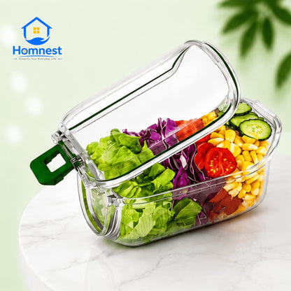 Portable leakproof salad container for fruits and vegetables