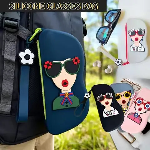 Lightweight silicone glasses pouch for travel
